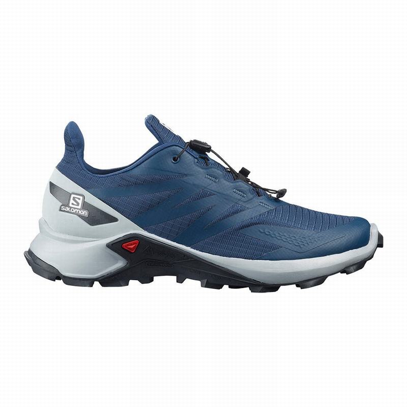 Salomon Israel SUPERCROSS BLAST - Mens Trail Running Shoes - Navy/Blue (XQNM-18235)